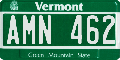 VT license plate AMN462