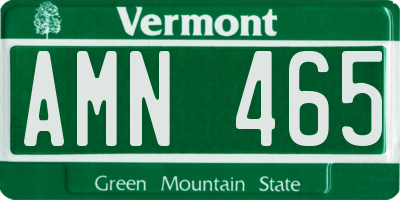 VT license plate AMN465