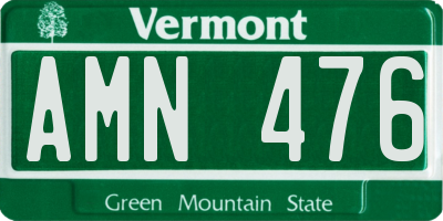 VT license plate AMN476