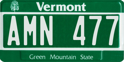 VT license plate AMN477