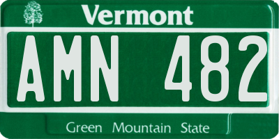 VT license plate AMN482