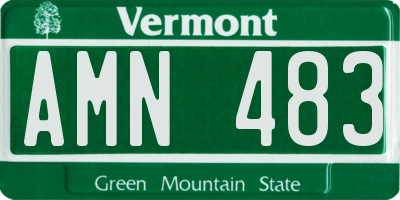 VT license plate AMN483