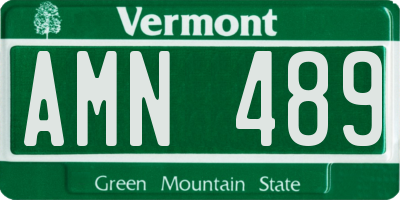 VT license plate AMN489