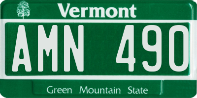 VT license plate AMN490