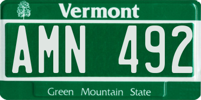VT license plate AMN492