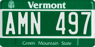 VT license plate AMN497