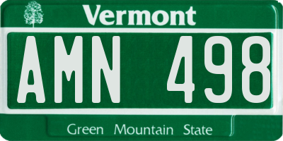 VT license plate AMN498