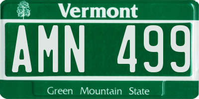 VT license plate AMN499