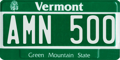 VT license plate AMN500