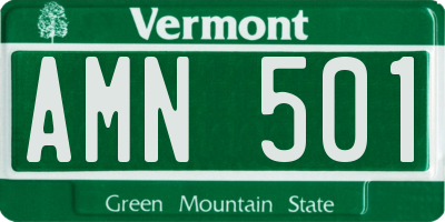 VT license plate AMN501