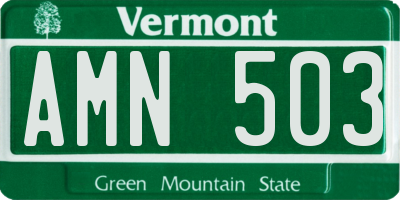 VT license plate AMN503