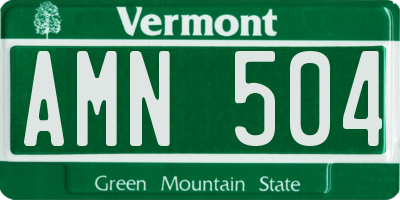 VT license plate AMN504