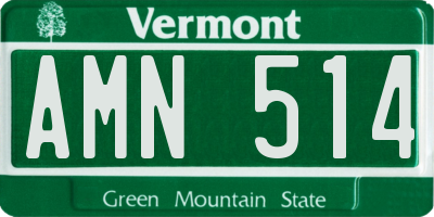 VT license plate AMN514