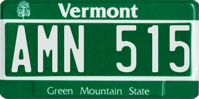 VT license plate AMN515