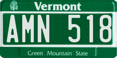 VT license plate AMN518