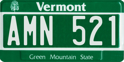 VT license plate AMN521