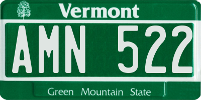 VT license plate AMN522