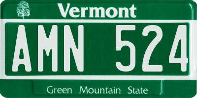 VT license plate AMN524