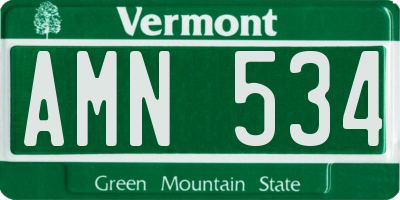 VT license plate AMN534