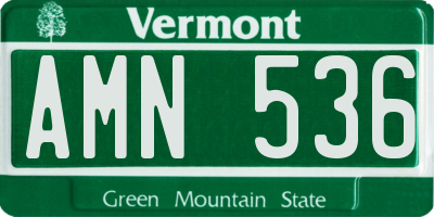 VT license plate AMN536
