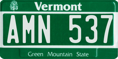 VT license plate AMN537