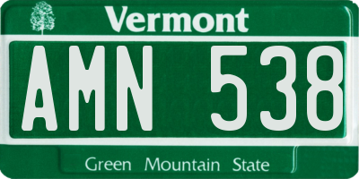 VT license plate AMN538