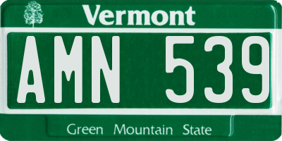 VT license plate AMN539
