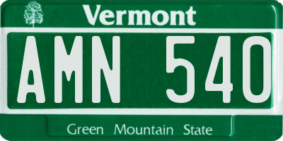 VT license plate AMN540