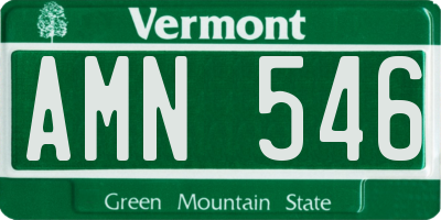 VT license plate AMN546