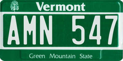 VT license plate AMN547