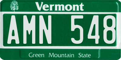VT license plate AMN548