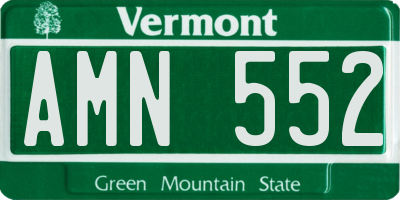VT license plate AMN552