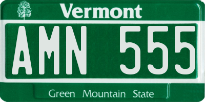 VT license plate AMN555