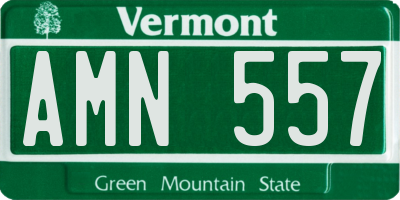 VT license plate AMN557