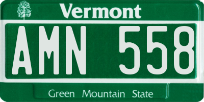 VT license plate AMN558