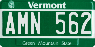 VT license plate AMN562