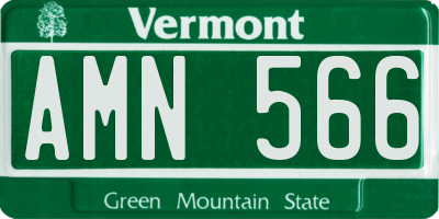 VT license plate AMN566