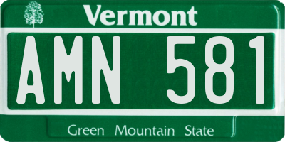 VT license plate AMN581