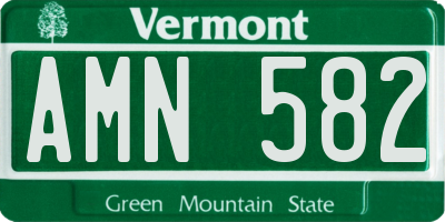 VT license plate AMN582