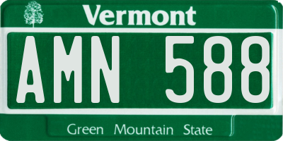 VT license plate AMN588