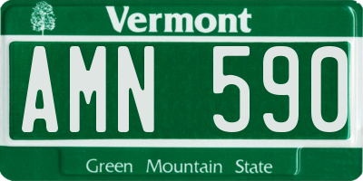 VT license plate AMN590