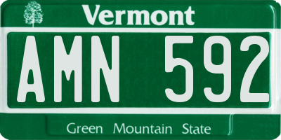VT license plate AMN592