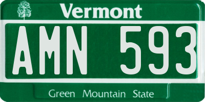 VT license plate AMN593