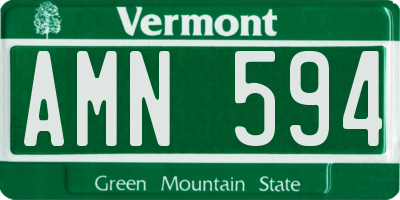 VT license plate AMN594