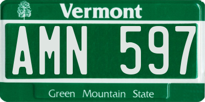 VT license plate AMN597