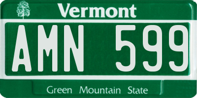 VT license plate AMN599