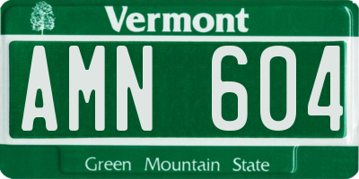 VT license plate AMN604