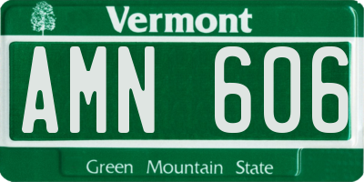 VT license plate AMN606