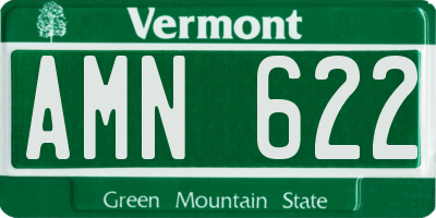 VT license plate AMN622