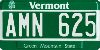 VT license plate AMN625